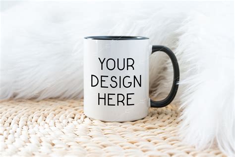 Download Coffee mug mockup beige rustic 11oz white cup mockup, PSD smart mugs m